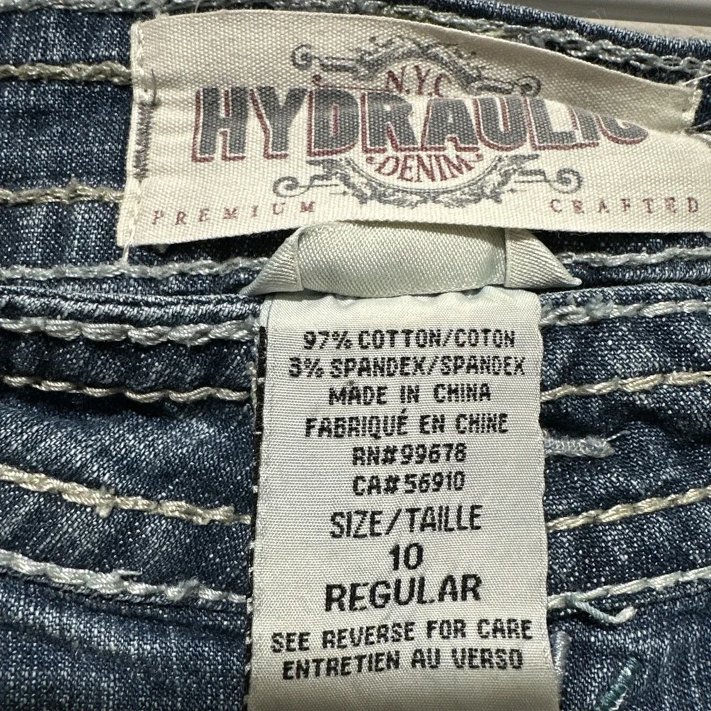 Hydraulic Premium Denim Jeans Women's‎ 10 Blue Slim Bootcut Low Rise Whiskering